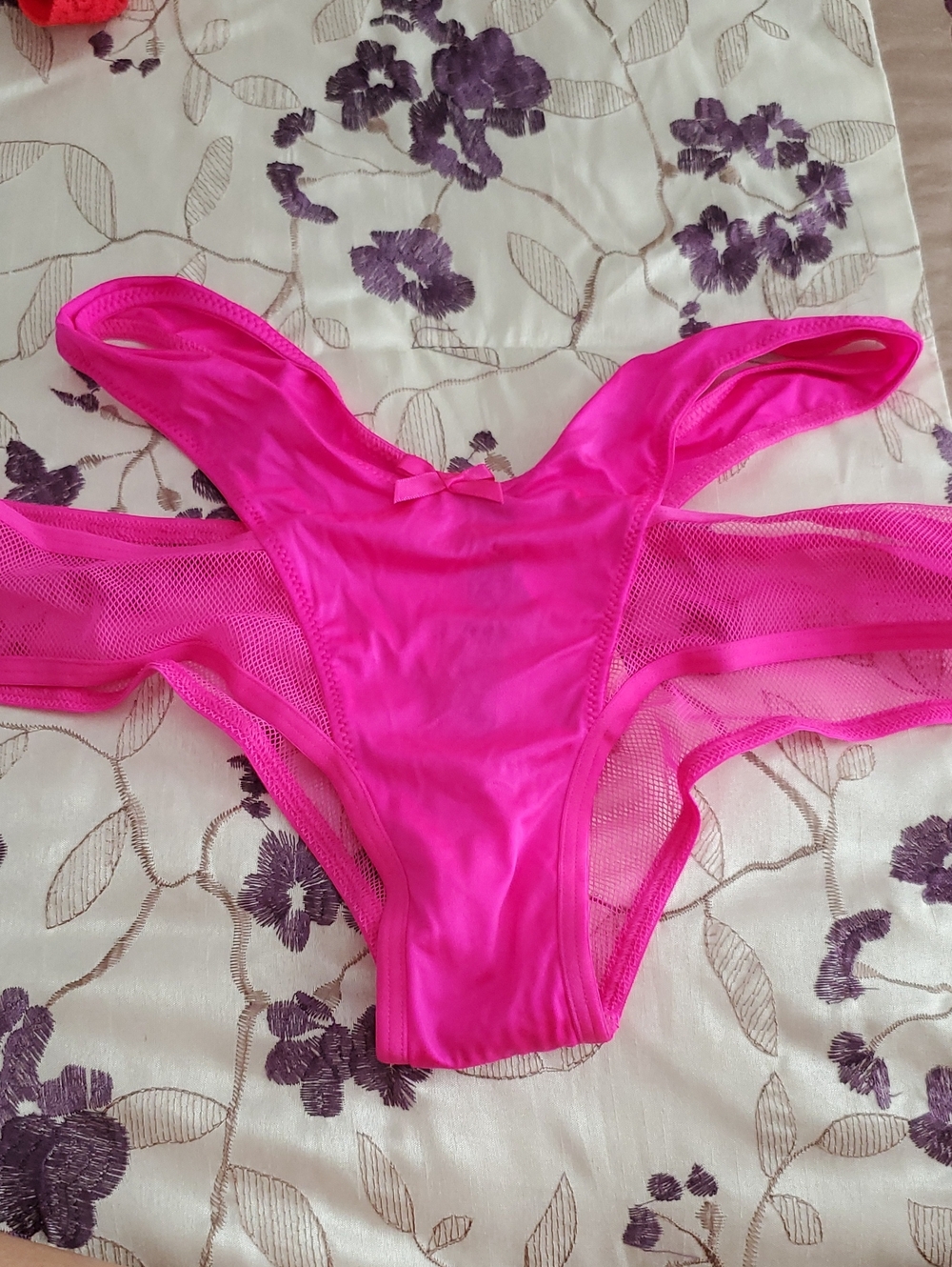 Victoria's Secret Hot Pink Sheer Mesh Bikini Bottoms